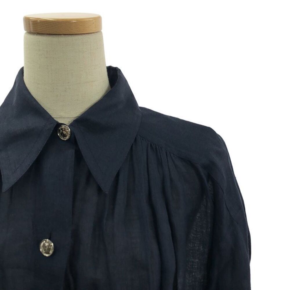 Chanel - Coco Mark Button Linen Gathered Oversize… - image 2